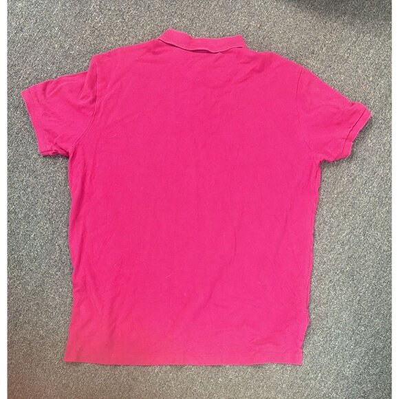 Polo Ralph Lauren Polo Shirt Mens XL Custom Fit Magenta Pink Blue Pony Cotton - Picture 2 of 3